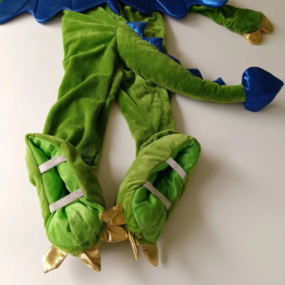 Dragon Halloween Costume Plush Velour with Stuffed Head